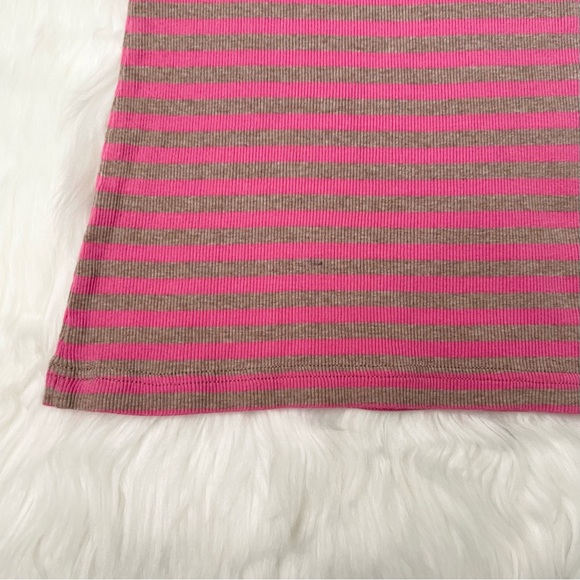 Pink & Tan Striped Racerback Tank Top - Picture 3 of 3